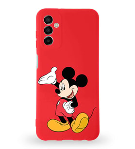 Samsung Galaxy A04s Uyumlu Lansman Kılıf Altı Kapalı İçi Kadife  Mickey Mouse-C Tasarımlı  Kapak (Şeffaf)