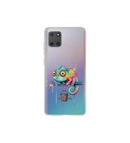 Samsung Galaxy A81 ile Uyumlu Splash Bukalemun Tasarımlı Şeffaf Silikon Kılıf