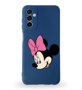 Samsung Galaxy M13 Uyumlu Lansman Kılıf Altı Kapalı İçi Kadife  Minnie Mouse-B Tasarımlı  Kapak (Şeffaf)