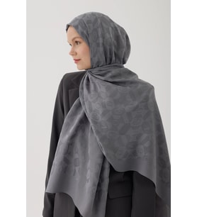 Valentino Orlandi Logo Serisi Monogram Şal - 06244 (Koyu Gri)