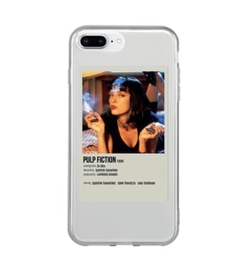 Iphone 7 Plus / 8 Plus Uyumlu Pulp Fiction Minimalist Poster Desenli Şeffaf Telefon Kılıfı
