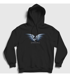 Presmono Unisex Siyah Wings Evanescence Kapüşonlu Sweatshirt 146510tt