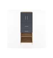 Hyperion Dolap 3 Raflı 2 Çekmeceli 2 Kapaklı 60x44x163 Çam-Antrasit