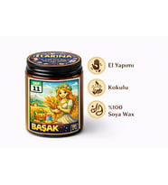 Başak Burcu Kokulu Mum – El Yapımı Cam Kavanoz Mum Burç Hediyesi Doğum Günü İçin Özel Tasarım