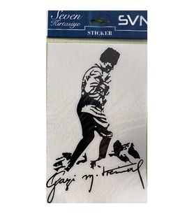 Atatürk Silüet Folyo Yapışkanlı Sticker - 2 adet