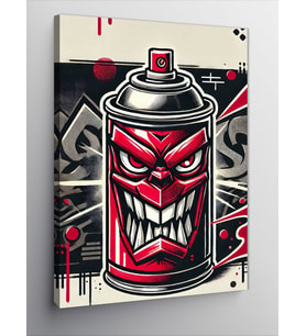 Kanvas Tablo Kızgın Sprey Kutusu ve Sokak Sanatı