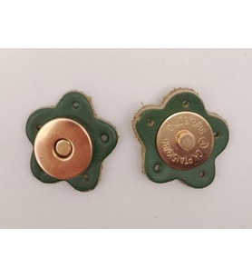 Angel Çanta Aksesuar Yeşil Gerçek Derili Çiçek Model Mıknatıslı Çıtçıt Light Gold Metalli