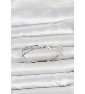 Pirinç Gümüş Renk Baget Zirkon Taşlı Kadın Bileklik TJ-BB8508