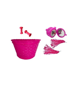 Bisiklet Dekoratif Prenses Set 4 Lü Kombin (Pembe)