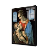 Columbinesdeki Madonna ve Çocuk Çerçeveli Cam Tablo