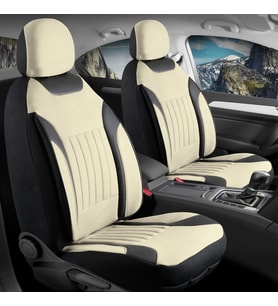 Renault Clio 3 Grand Tour Uyumlu Lüx Deri Detaylı Tay Tüyü Oto Koltuk Kılıfı Ön Arka Takım Edition BEJ