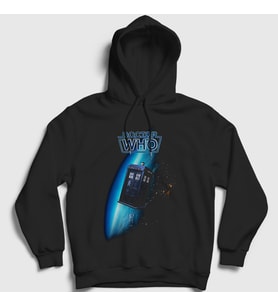 Presmono Unisex Siyah Space Tardis Doktor Dr Doctor Who Kapüşonlu Sweatshirt 498947tt