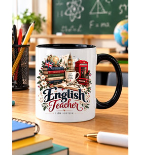 Kişiye Özel İngilizce Öğretmeni Kupası English Teacher İsimli Öğretmenler Günü Hediyesi