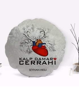 BK Gift Kişiye Özel İsimli Kalp Damar Cerrahı Tasarımlı Dekoratif Kırlent Yastık-4