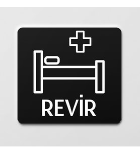 Revir Odası Kapı Levhası Ofis Yönlendirme Kapı İsimlik Oda Tabela (Siyah)