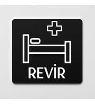 Revir Odası Kapı Levhası Ofis Yönlendirme Kapı İsimlik Oda Tabela (Siyah)