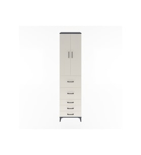 Hyperion Dolap 3 Raflı 5 Çekmeceli 2 Kapaklı 60x44x243 Antrasit-Aytaşı