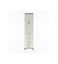 Hyperion Dolap 3 Raflı 5 Çekmeceli 2 Kapaklı 60x44x243 Antrasit-Aytaşı