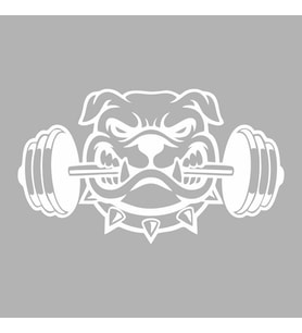 Bulldog Araba Sticker siyah 19x11 CM (Beyaz)
