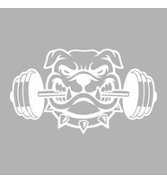 Bulldog Araba Sticker siyah 19x11 CM (Beyaz)