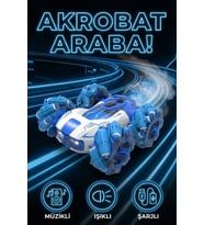Uzaktan Kumandalı Şarjlı Buharlı Akrobat Araba 360 Derece Dönen Işıklı Müzikli 4x4 Drift