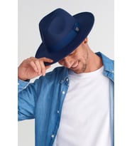 Erkek Ayarlanabilir Lacivert Fedora Şapka