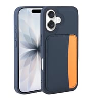 iPhone 17 Kılıf Kartlıklı X-Kart Silikon Kılıf (Lacivert)
