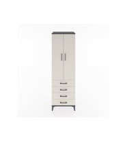 Hyperion Dolap Tek Raflı 4 Çekmeceli Tek Askılı 60x44x195 Antrasit-Aytaşı