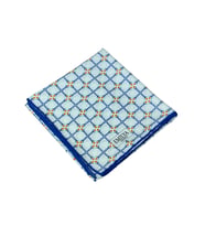 Emilya Rayon Desenli Eşarp 90x90 cm (Beyaz-Saks)