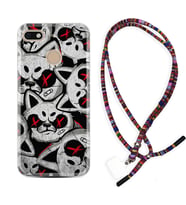 General Mobile GM8 Go GM9 GM20 Pro Plus Kılıf Boyun Asklı Rasta Silikon Kızgın Kediler 1781