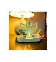 Alvera Lotus Buda Mumluk – 3D Baskı Dekoratif Tealight Mumluk-Mint