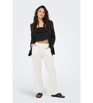 JDY Kadın Geniş Paça Pantolon JDYTHEIS LIFE Wide Pant Günlük Rahat Pantolon (Krem)
