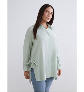 LCWAIKIKI Classic Yeşil Modal Karışımlı Oversize Kadın Gömlek Tunik