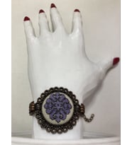 Kanaviçe İşleme Bileklik (Lila-Lila-Lila)