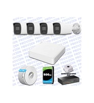 Provzen Hikvision Hibrit IP ColorVu 4 Kameralı Güvenlik Kamerası Mikrofonlu  Olay Anında bildirim