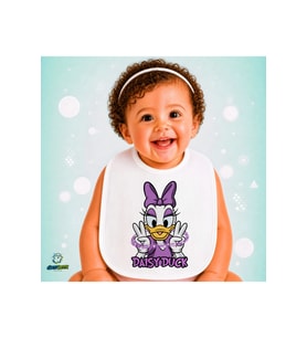 Daisy Duck Keten Bebek Mama Önlüğü – Yumuşak, Emici, Yıkanabilir, Özel Tasarım P041