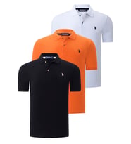 ÜÇLÜ SET T8561 DEWBERRY ERKEK T-SHIRT-SİYAH-BEYAZ-TURUNCU (Karışık)