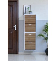 Eliusta Slim 4 Düşer Kapaklı 52 cm Meşe Asma Ayakkabılık Kapı Önü/Antre 52x156x26 cm Ayakkabılık
