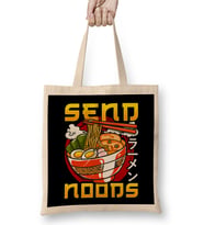 Funny Send Noods Anime Gamer Pho Ramen Noodle Pun Bez Çanta Uzun Saplı