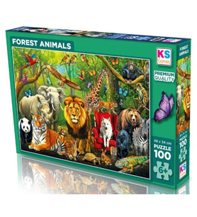 KS Games 100 Parça Orman Hayvanları Erkek Çocuk Puzzle - 6 Yaş üzeri - 31504