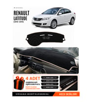 e-biz RENAULT LATITUDE (2010-2015) Uyumlu Torpido Örtüsü, Torpido Kılıfı - Siyah-Bej - RE034