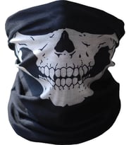 Mey İthalat® Siyah Renk Dikişsiz Çok Fonksiyonlu Çene Kafatası Yüz Maskesi Baf Buff Bandana Boyunluk Bileklik