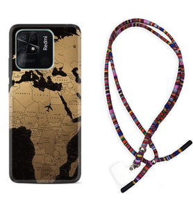Xiaomi Poco X3 Pro M4 Pro X4 Pro C40 10C Kılıf Boyun Asklı Rasta Silikon Map Planet 1656
