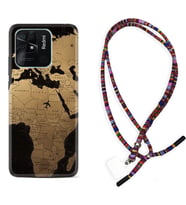 Xiaomi Poco X3 Pro M4 Pro X4 Pro C40 10C Kılıf Boyun Asklı Rasta Silikon Map Planet 1656
