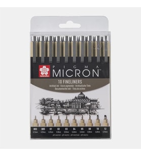 SAKURA PIGMA MICRON TEKNİK ÇİZİM KALEM SETİ 10'LU