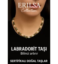 Sertifikalı Kırık Taşlı Model İnci - Labradorit Taşı Kolye (Çok Renkli)