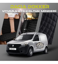 Dacia Dokker Siyah Renk Tay Tüyü Cepli & Terletmez Sırtlı Oto Koltuk Minder Seti - Koltuk Koruma Kılıfı (ÖN & ARKA TAM SET)