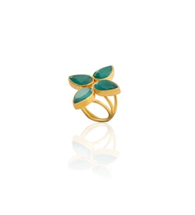 Kadir Jewellery 22 Ayar Altın Kaplama Zirkon Taşlı Kadın Otantik Yüzük