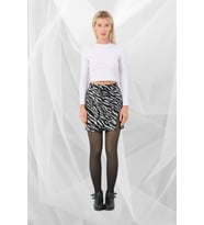 Mini Etek Yırtmaçlı Zebra Desen Esnek Pamuklu Mini Boy 45cm (Çok Renkli)
