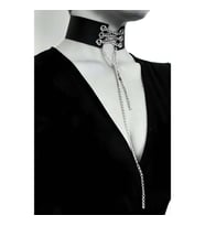 Deri Zincirli Şık Choker (Kırmızı)